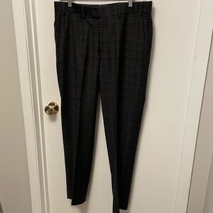 Hiltl Wool Grey/Brown Plaid Dress Pants Size 36